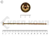 Саморезы с прессшайбой Torx, по дереву, желтый цинк   8.0х280 мм ПРОФИ HIMTEX (50 шт)