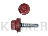 Саморез кровельный 4,8х19 RAL3011, красно-коричневый Kn KENNER (300шт) Фасовка