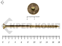 Саморезы Конструкционные, потай Torx, желтый цинк   10х180 мм (50 шт) 