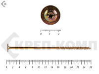 Саморезы с прессшайбой Torx, по дереву, желтый цинк   8.0х260 мм ПРОФИ HIMTEX (50 шт)