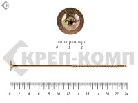 Саморезы с прессшайбой Torx, по дереву, желтый цинк   8.0х240 мм ПРОФИ HIMTEX (50 шт)