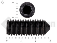 Винт установочный с внутр.шестигранником черный DIN 914 10х30 пр.12,9 МОСКРЕП (50 шт.)